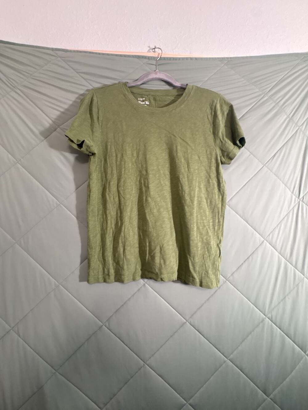 J.Crew Girlfriend Tee Size S Green Short Sleeve Slub Cotton